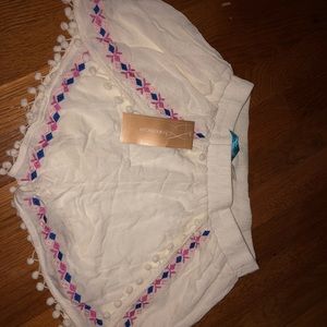 White pom Pom shorts new with tags